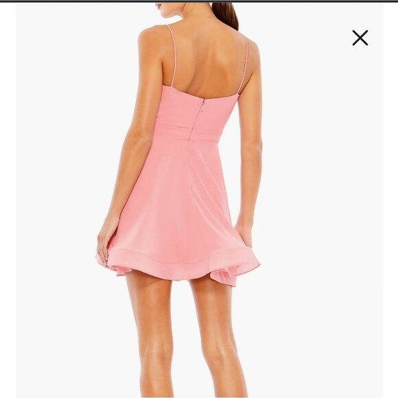 Mac Duggal Sleeveless V-Neck Bow Mini Dress Sz 0 NWOT - Picture 5 of 12